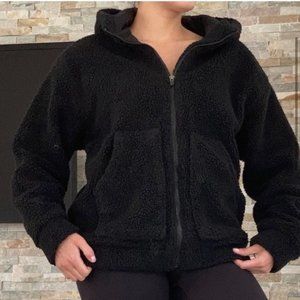Fabletics black Teddy zip up sweater